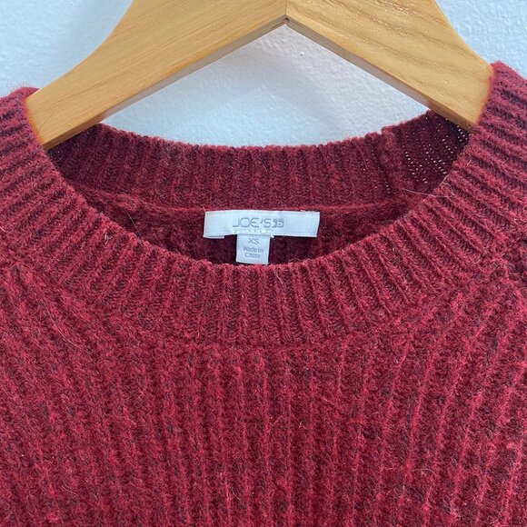 🍷 Joe’s Jeans Collection “Bordeaux” Knit Oversized, Cropped Sweater – XS/S - Picture 3 of 9